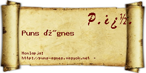 Puns Ágnes névjegykártya