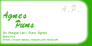 agnes puns business card